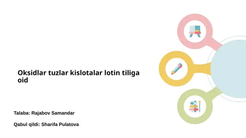 Oksidlar, tuzlar va kislotalarga kirish