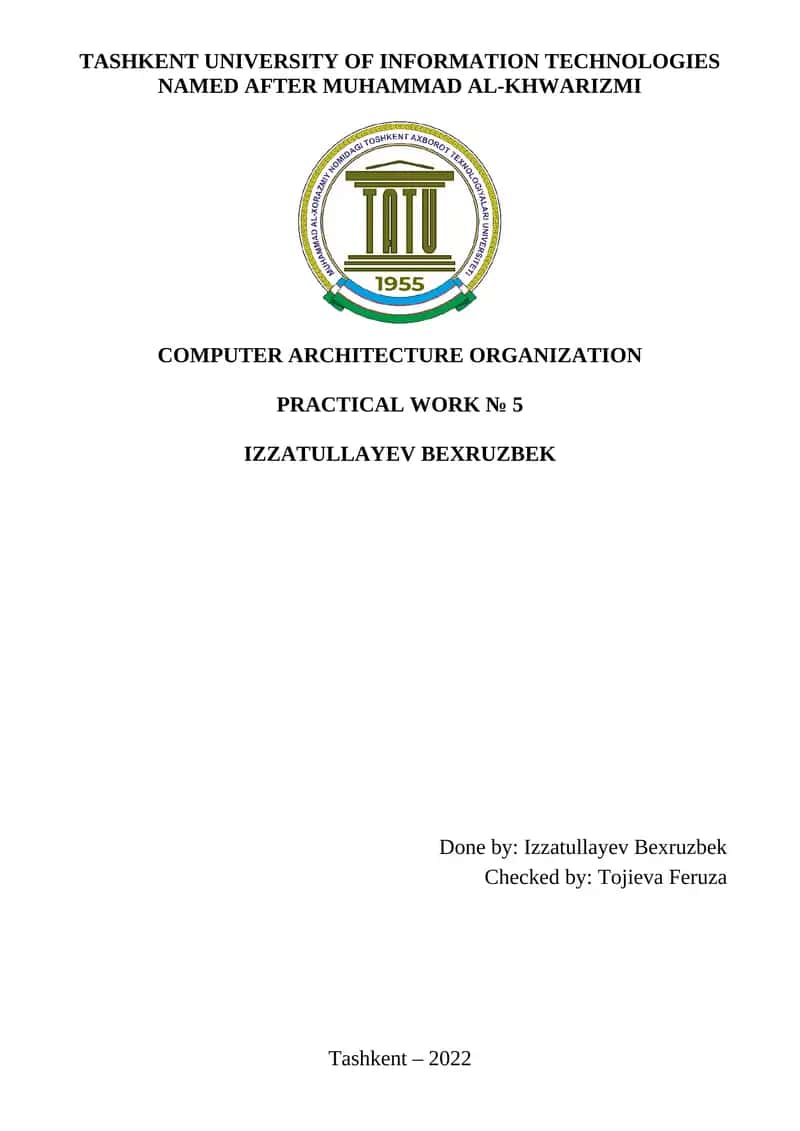 COMPUTER ARCHITECTURE ORGANIZATION