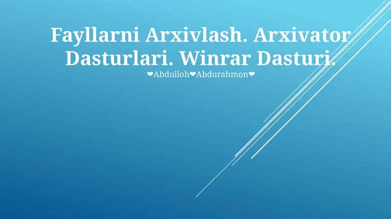 Fayllarni Arxivlash Dasturi