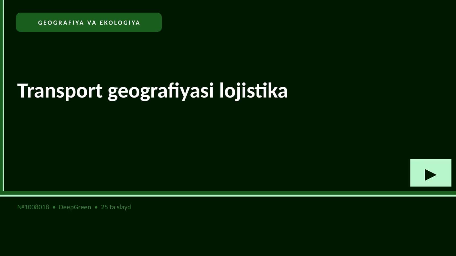 Transport geografiyasi lojistika