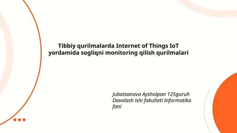 IoT asosidagi tibbiy qurilmalar