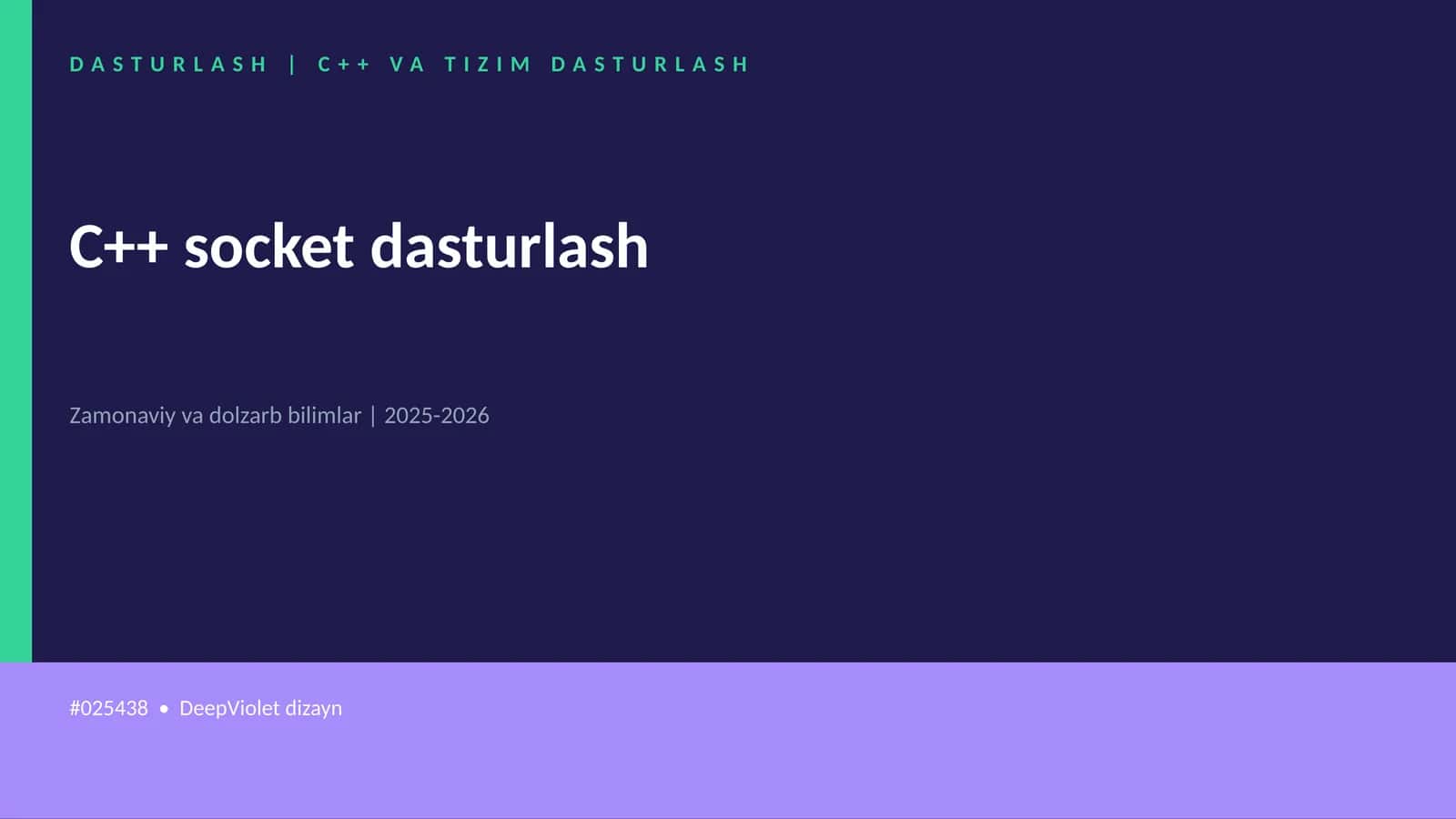 C++ VA TIZIM DASTURLASH