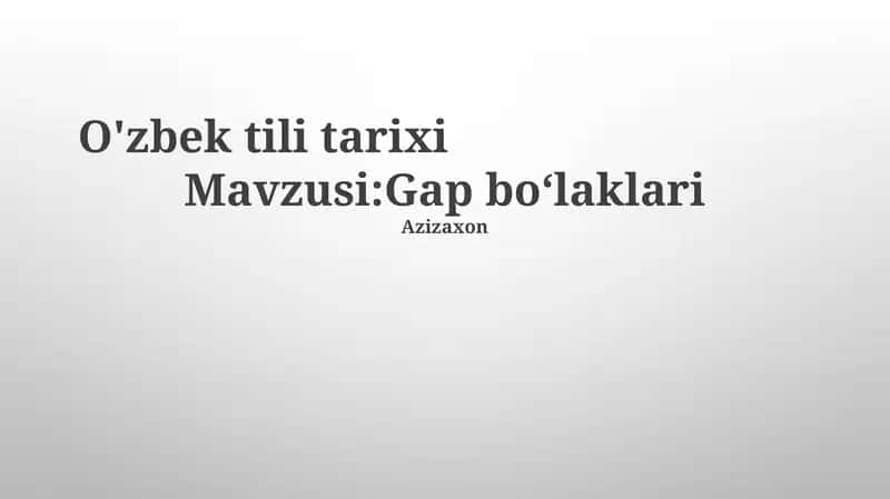 O'zbek tili tarixi
