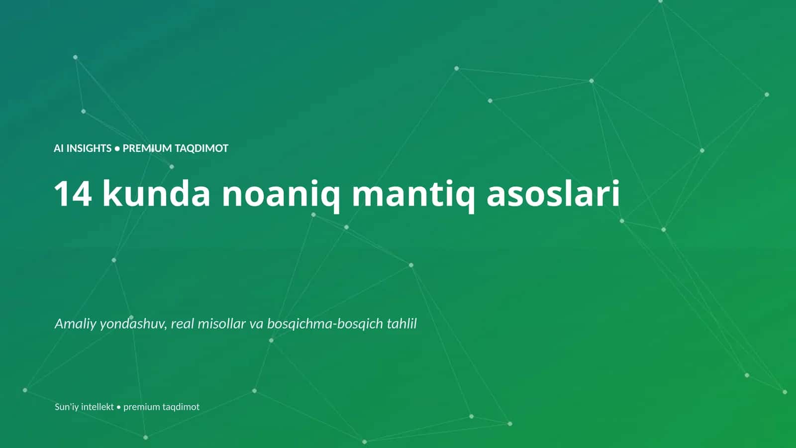 AI INSIGHTS • PREMIUM TAQDIMOT