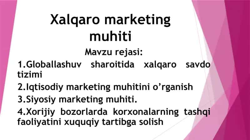 Xalqaro marketing muhiti