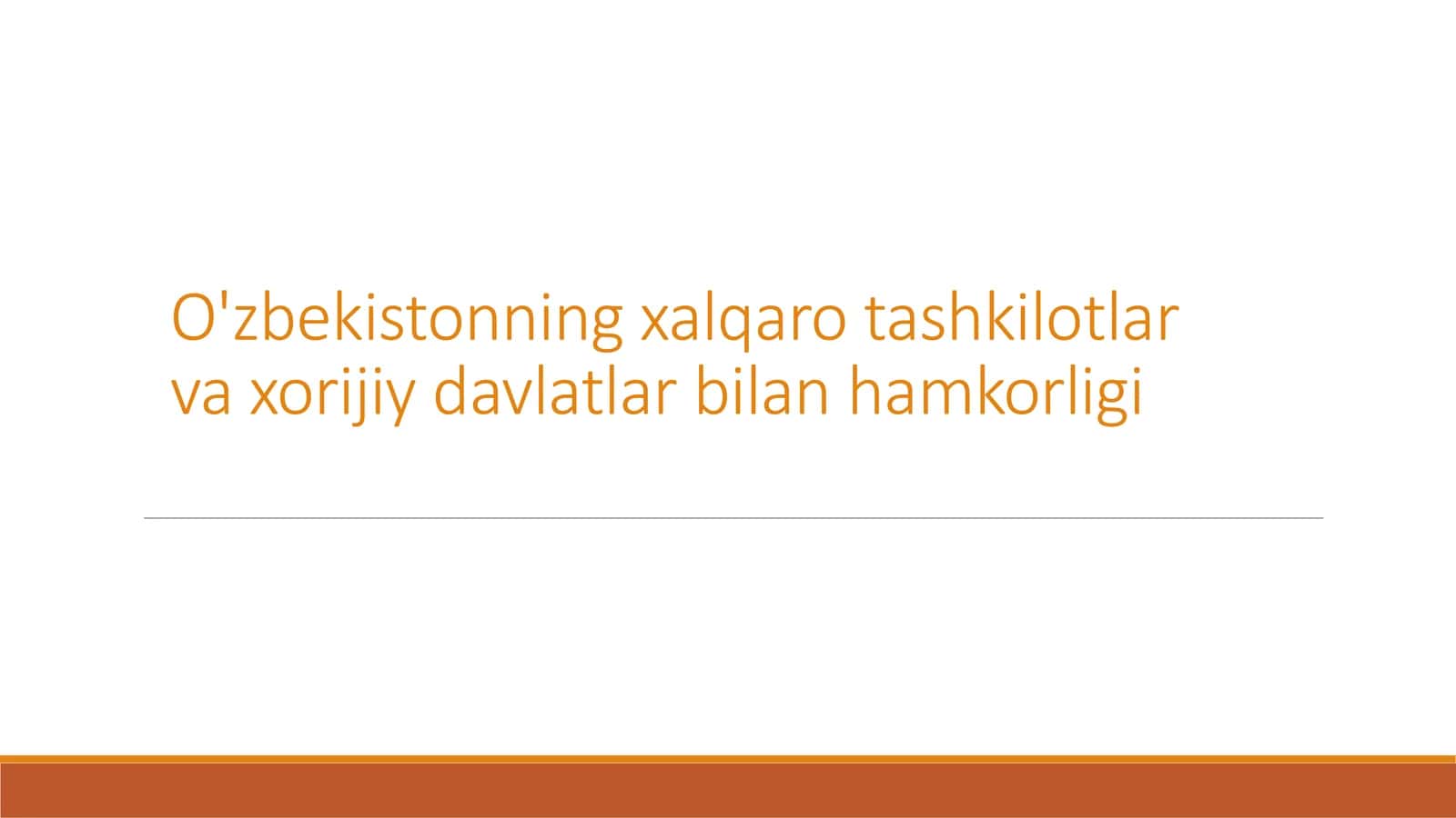 O'zbekiston xalqaro tashkilotlar bilan hamkorlik