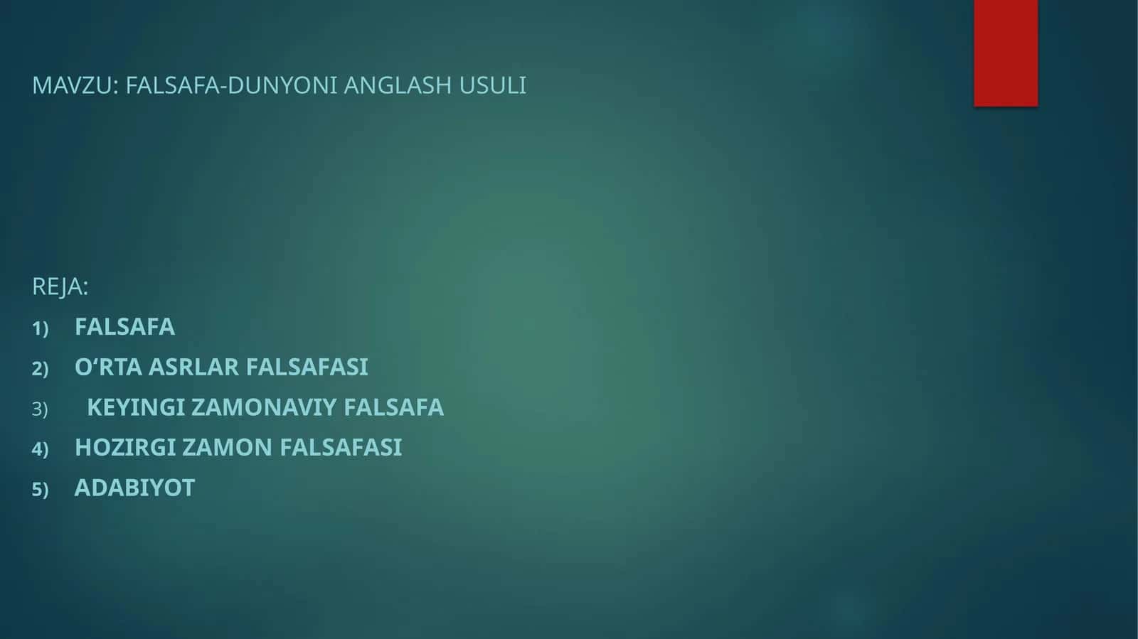 Falsafa-dunyonianglashusuli