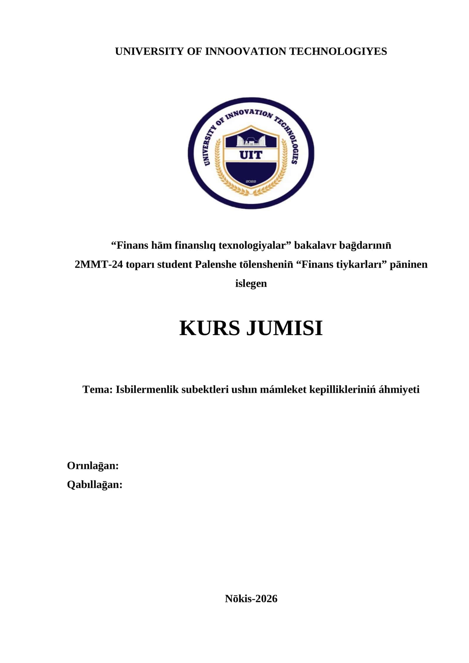 Isbilermenlik subektleri ushın mámleket kepillikleriniń áhmiyeti