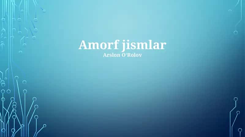 Amorf jismlar