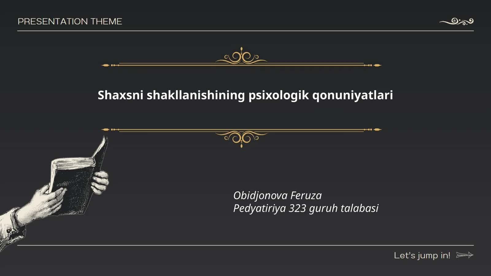 Shaxsni shakllanishining psixologik qonuniyatlari