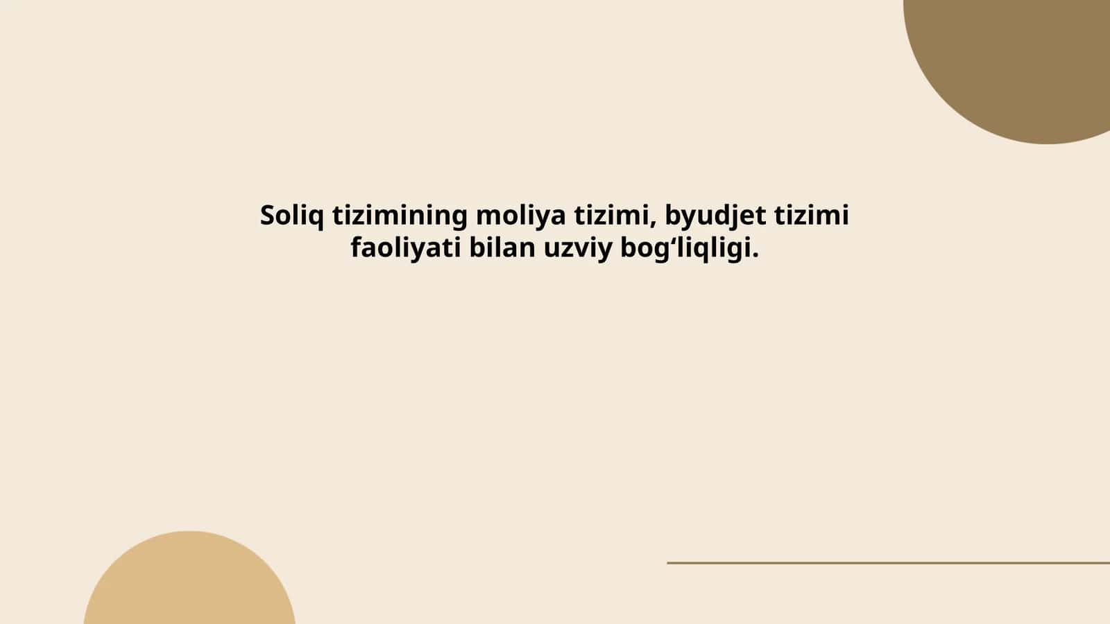 Soliq tizimining moliya tizimi, byudjet tizimi faoliyati bilan uzviy bog‘liqligi