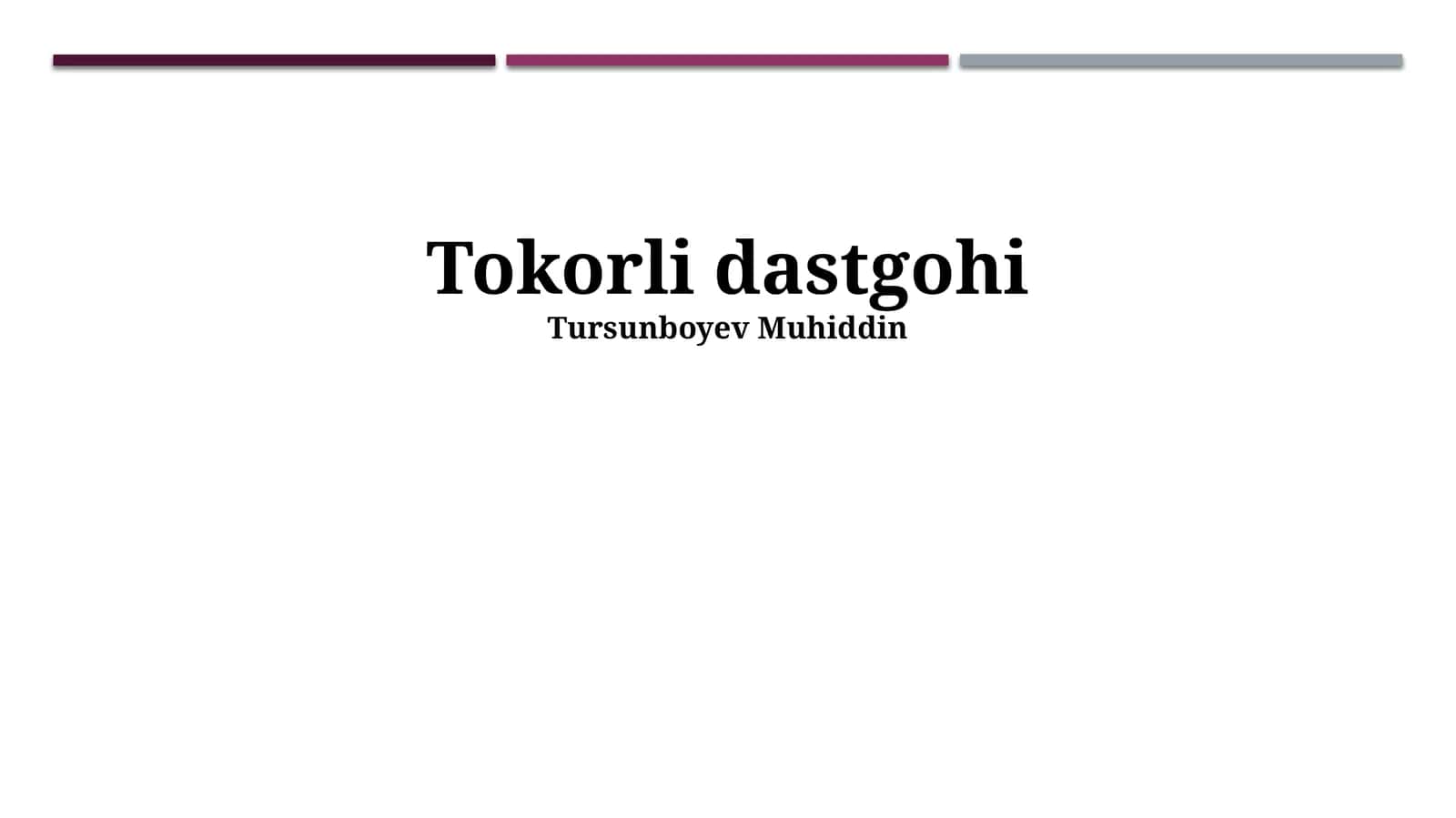 Stanoklarning turlari