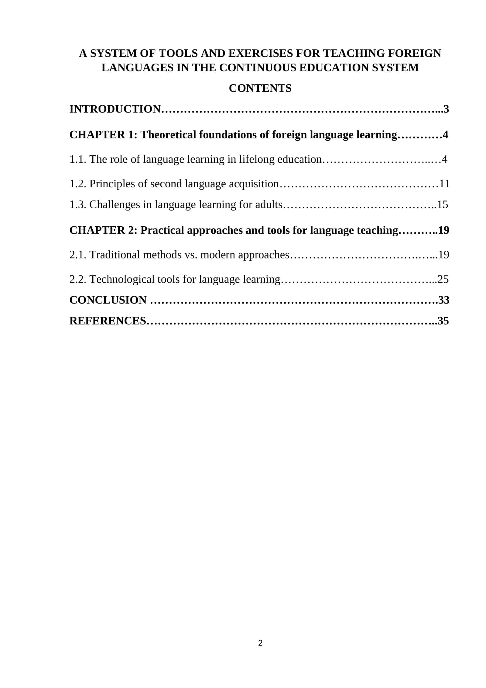 A SYSTEM OF TOOLS AND EXERCISES FOR TEACHING FOREIGN LANGUAGES