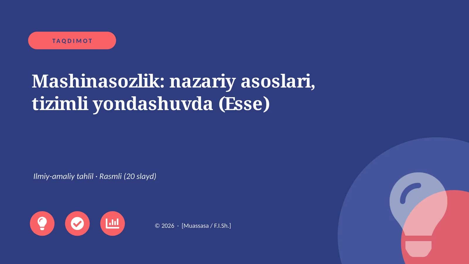 Mashinasozlik: nazariy asoslari, tizimli yondashuvda (Esse)