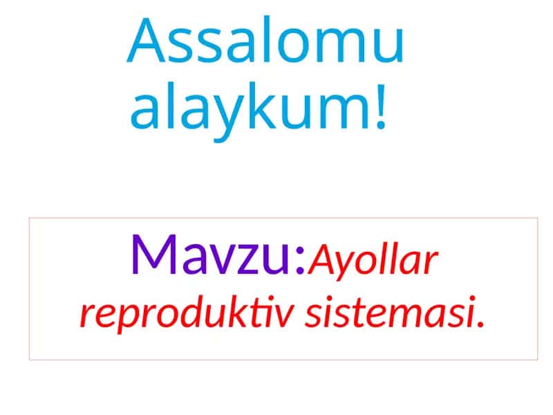 Ayollar reproduktiv sistemasi