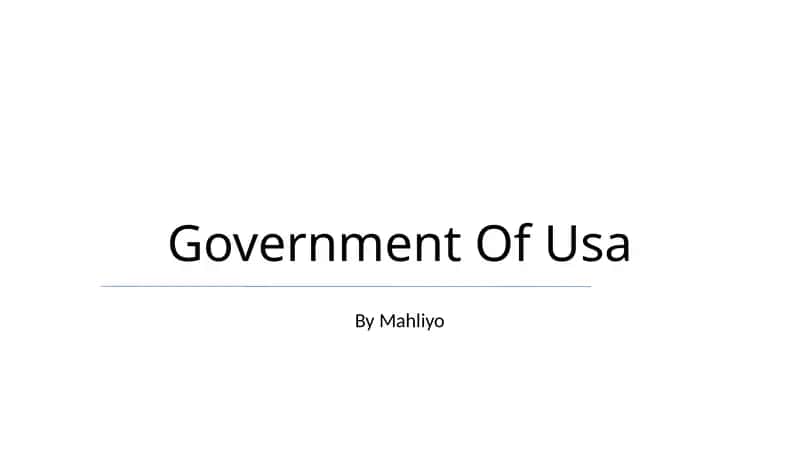 The Structure of the Federal Government