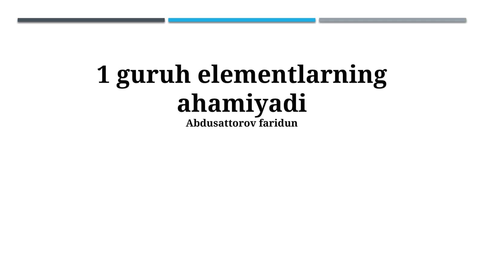 1-guruh elementlarining sanoatdagi ahamiyati