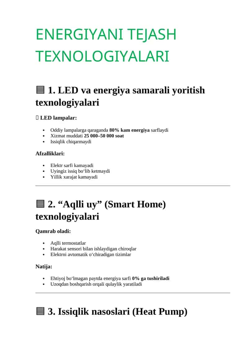 Energiyani tejash texnologiyasi