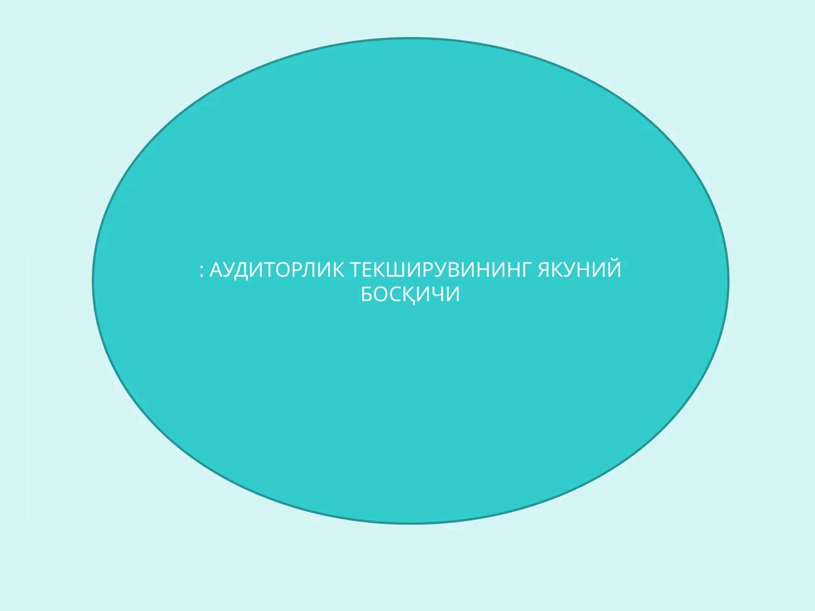 АУДИТОРЛИК ТЕКШИРУВИНИНГ ЯКУНИЙ БОСҚИЧИ