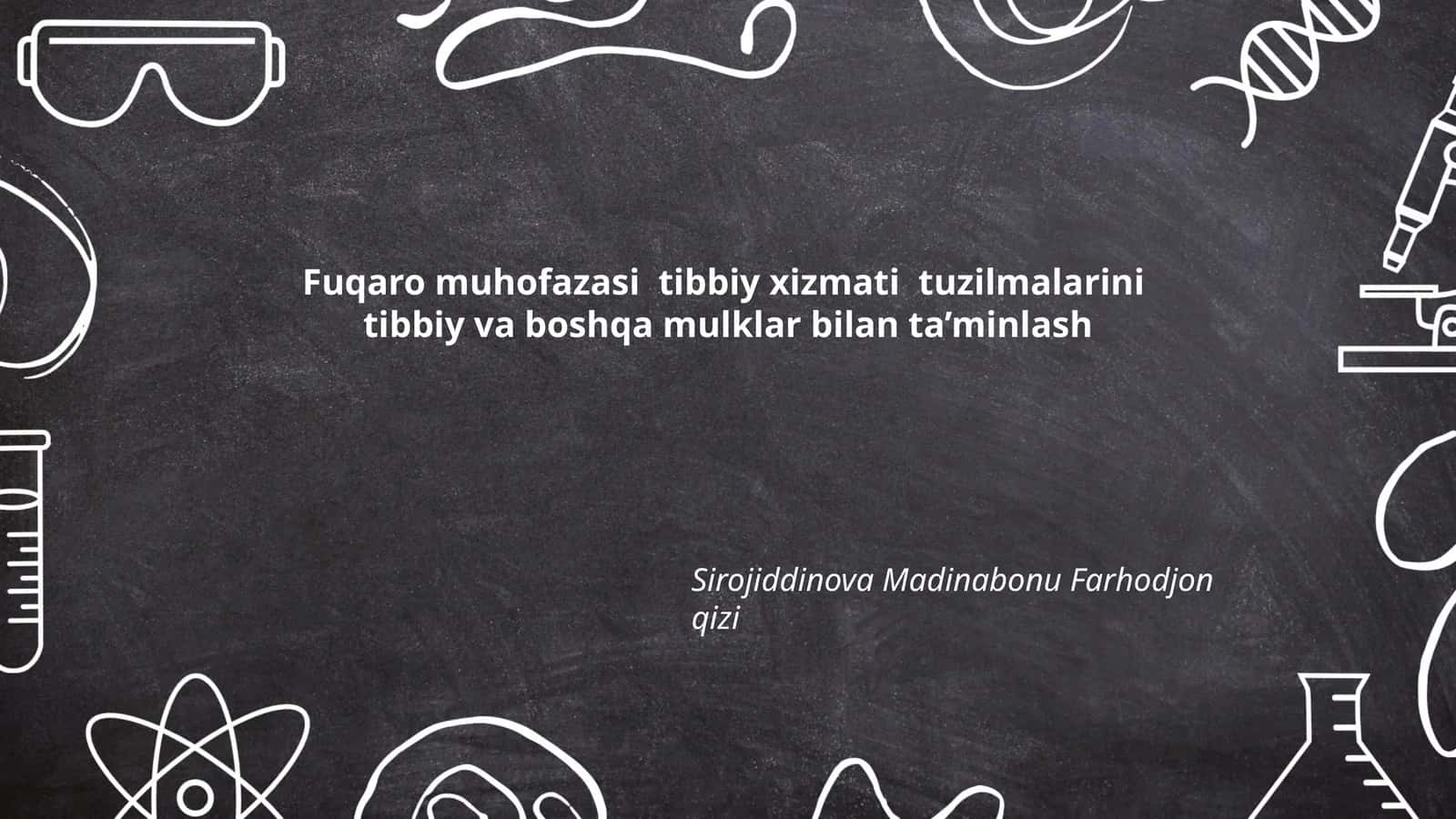 Fuqaro muhofazasi tibbiy xizmati tuzilmalarini tibbiy va boshqa mulklar bilan ta’minlash