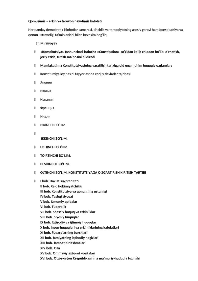 Konstitutsiya va qonun ustuvorligi
