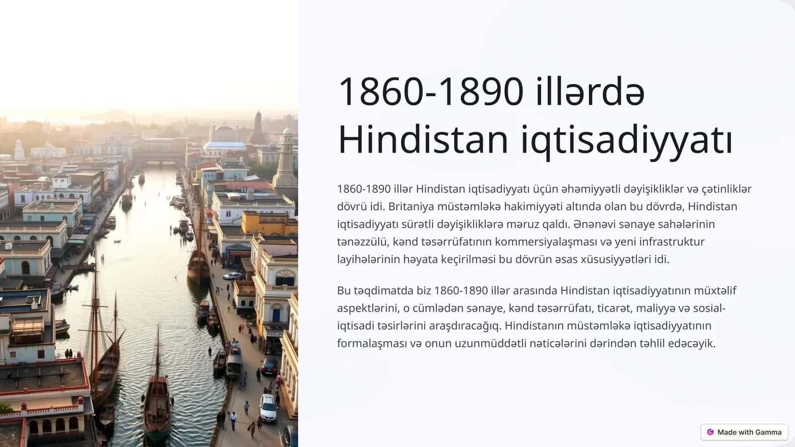 1860-1890 illərdə Hindistan iqtisadiyyatı