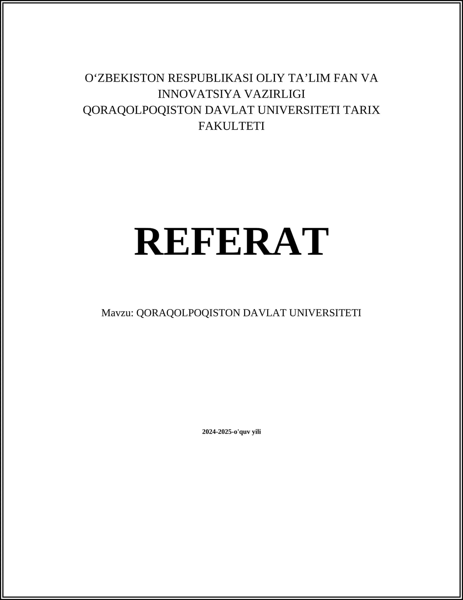 QORAQOLPOQISTON DAVLAT UNIVERSITETI