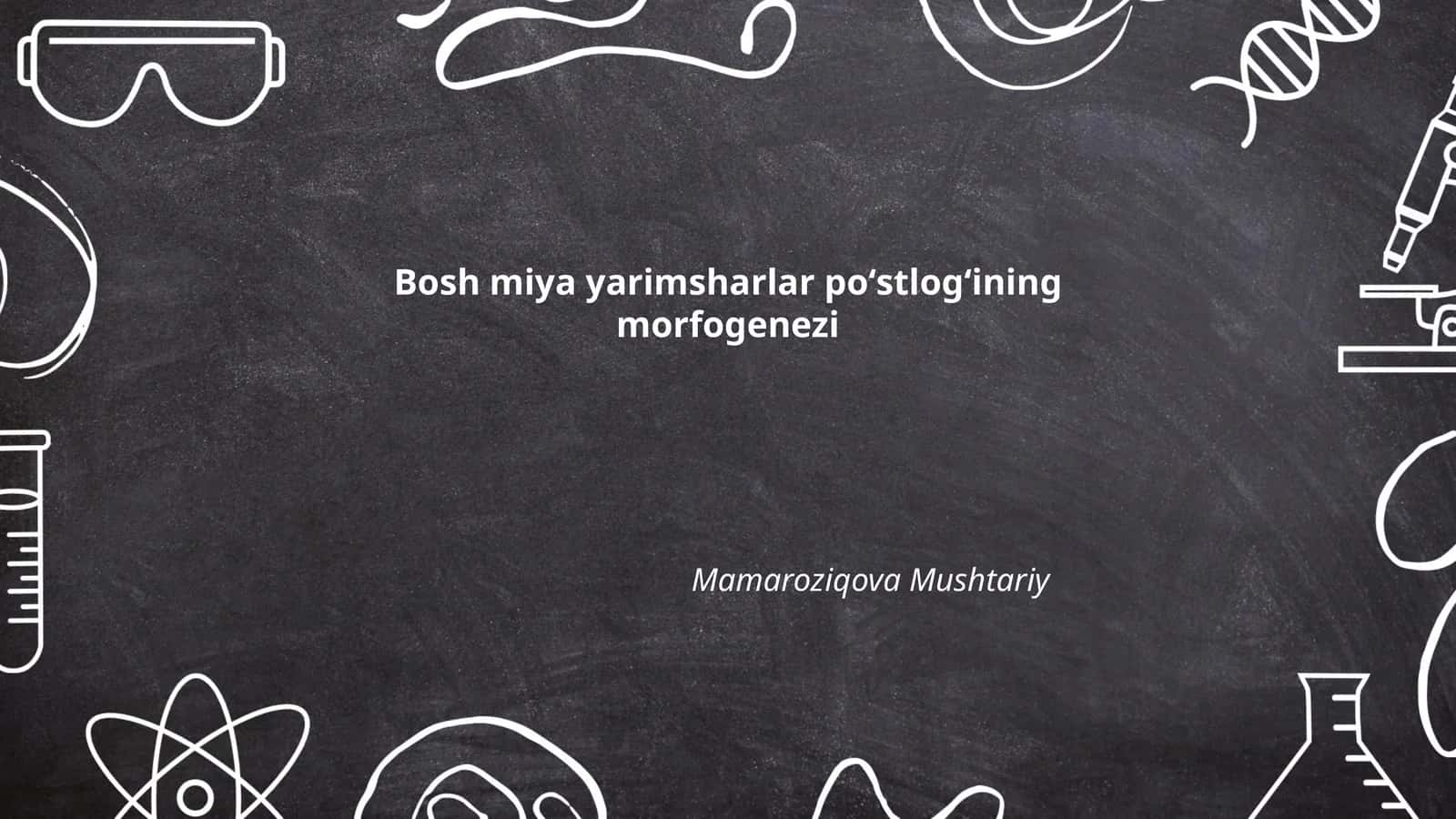 Bosh miya yarimsharlar poʻstlogʻining morfogenezi