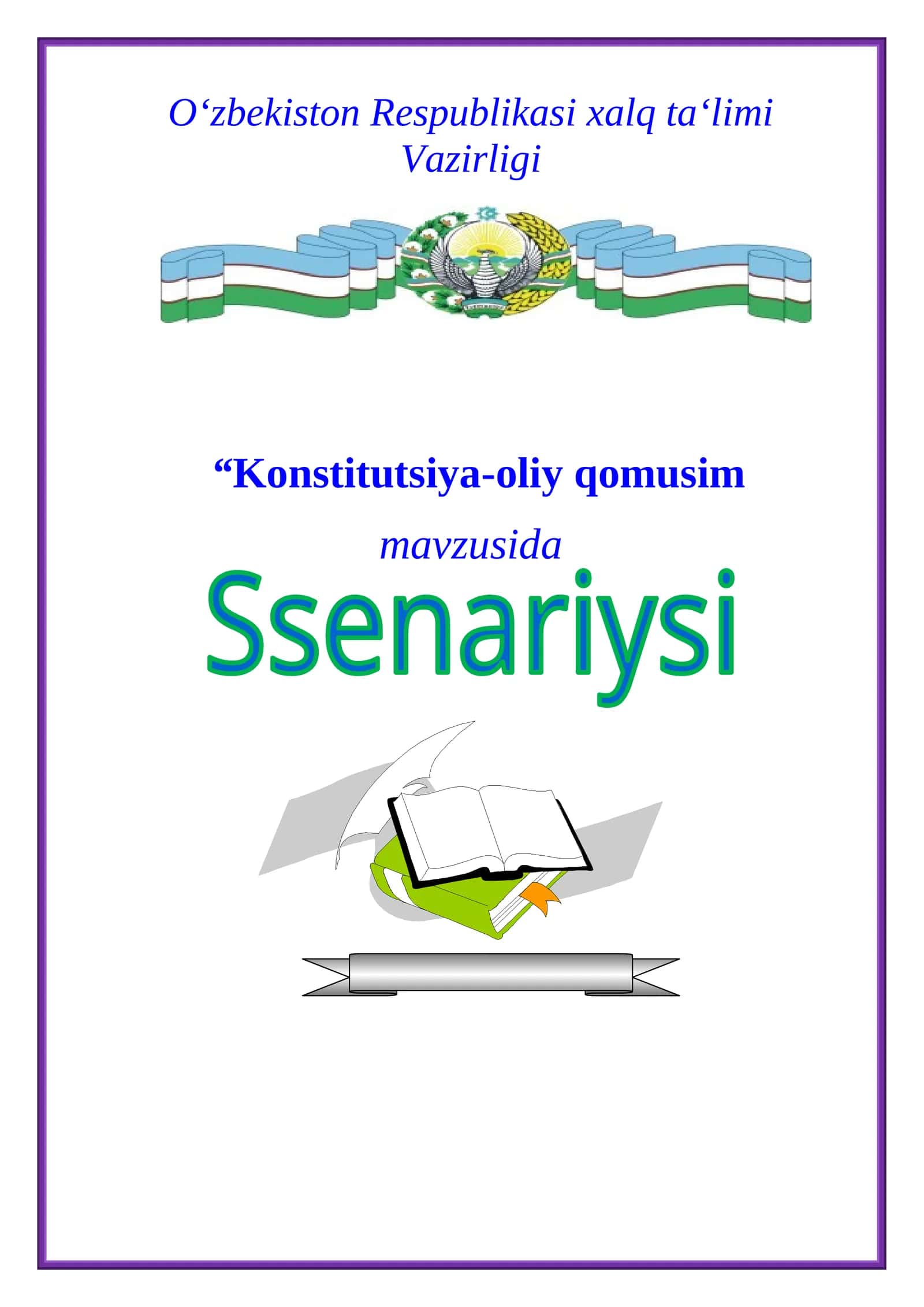 KONSTITUTSIYA BAYRAMI SSENARIY 2026 YIL