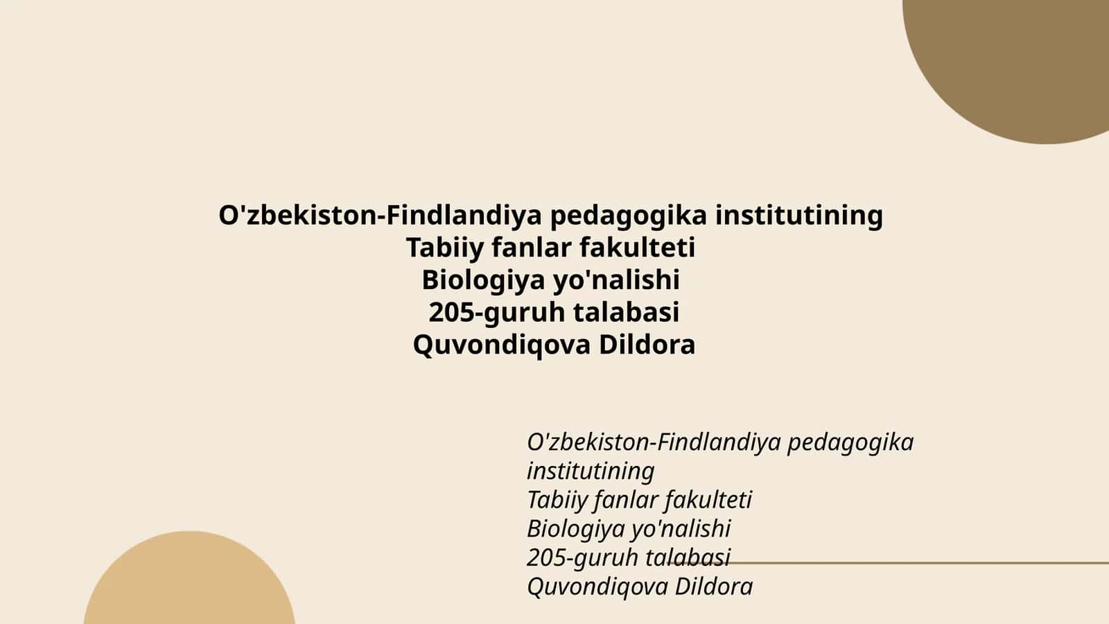 Biologiya yo'nalishi