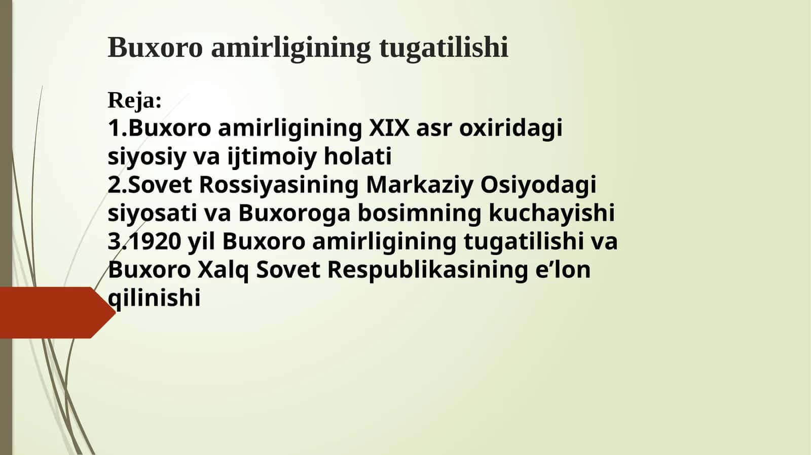 Buxoro amirligining tugatilishi
