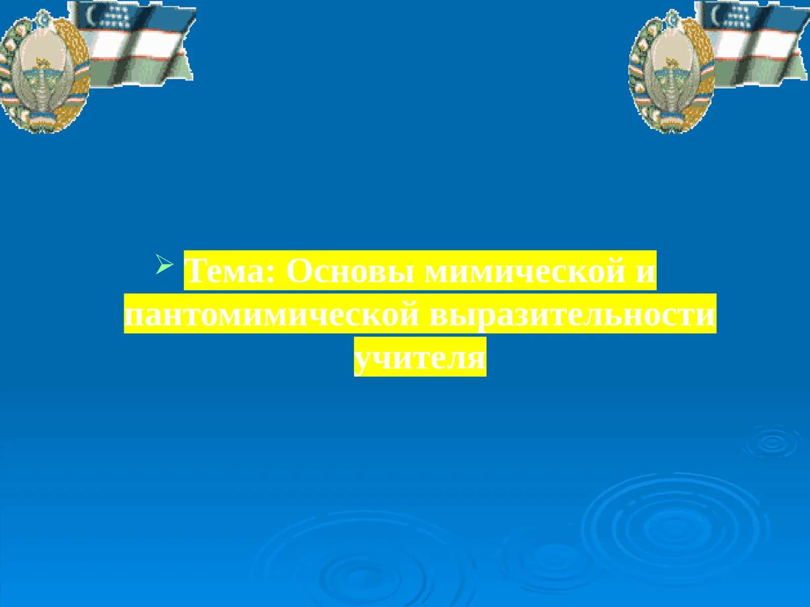 Основы мимической и пантомимической выразительности учителя