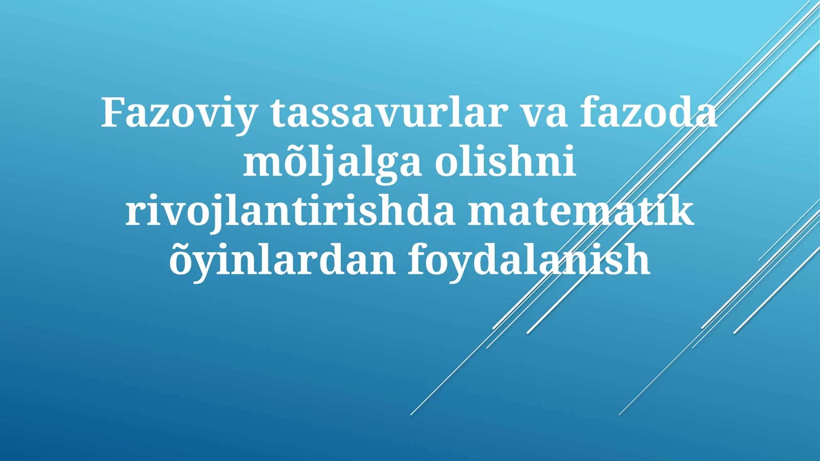 Fazoviy tassavurlar va fazodagi olishni rivoylantirish