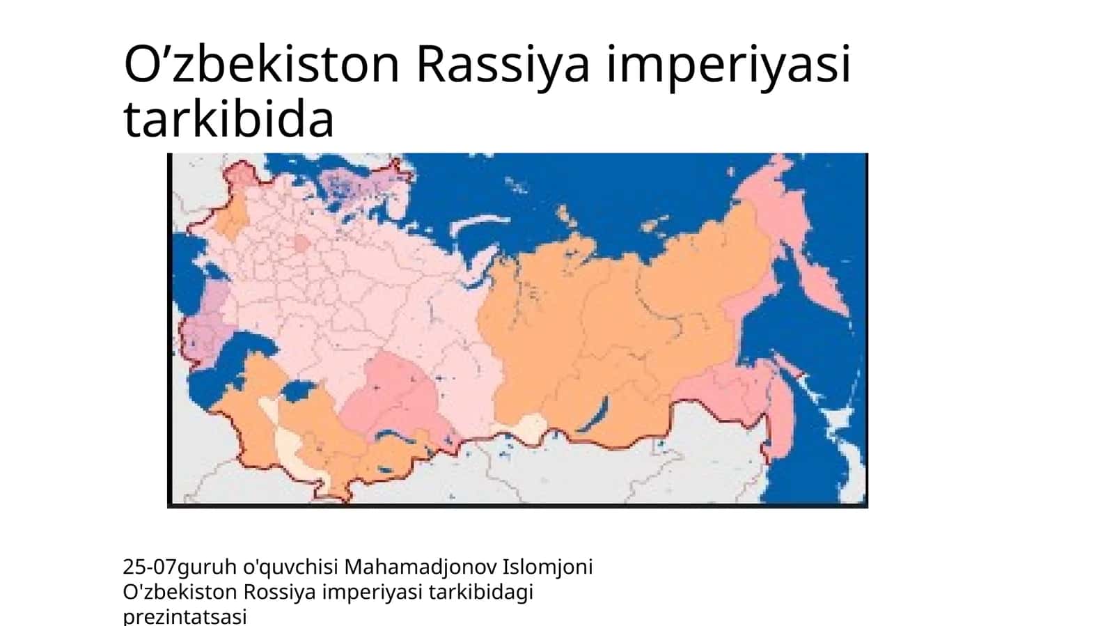 O'zbekiston Rassiya imperiyasi tarkibida