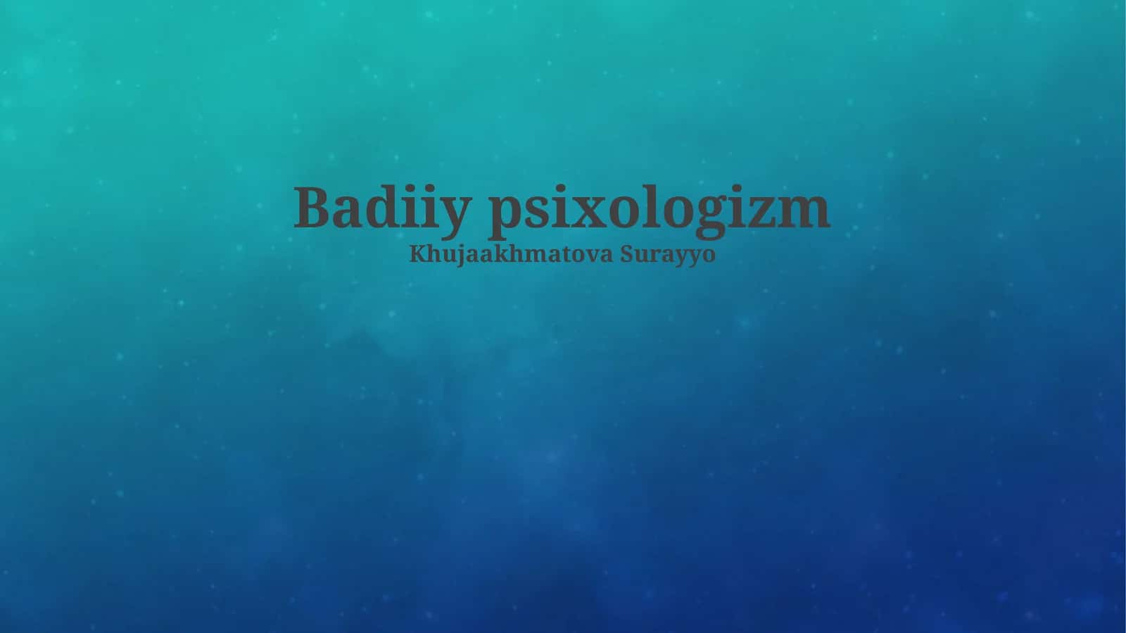 Badiiy psixologizm
