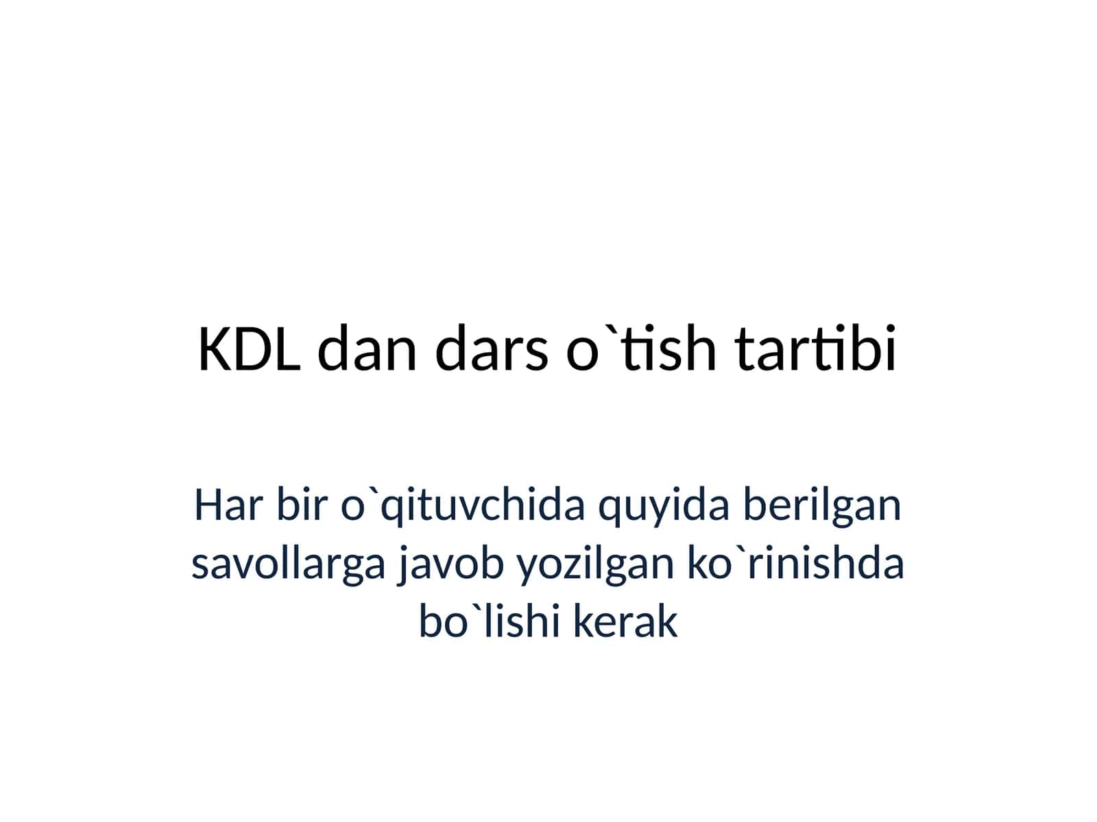 KDLdandarso`tishtartibi