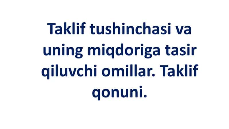 Taklif tushinchasi