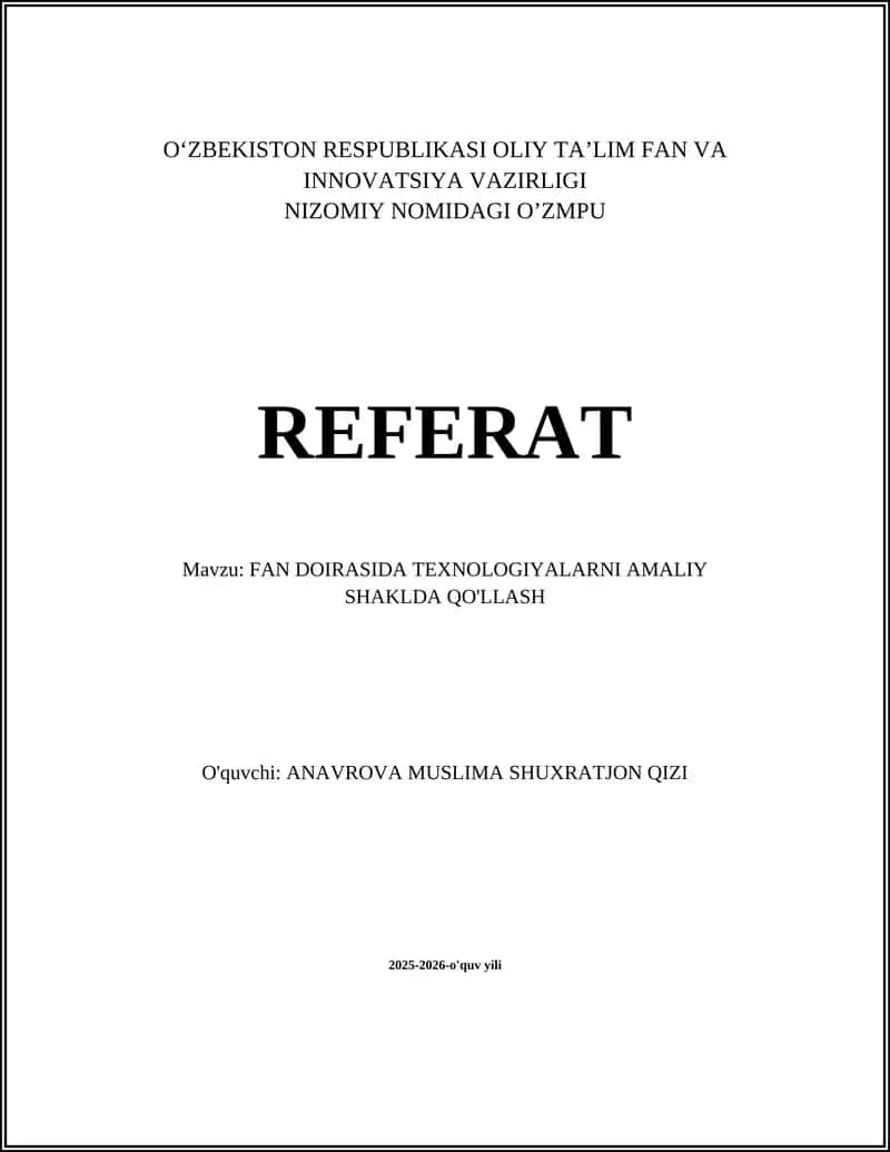 Laboratoriya jarayonlarini avtomatlashtirish va robototexnika