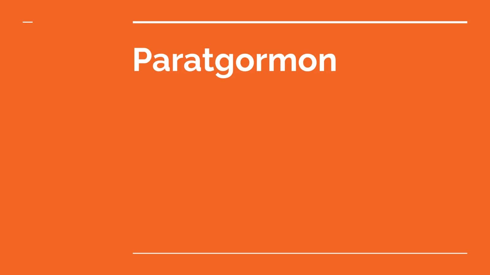 Paratgormon