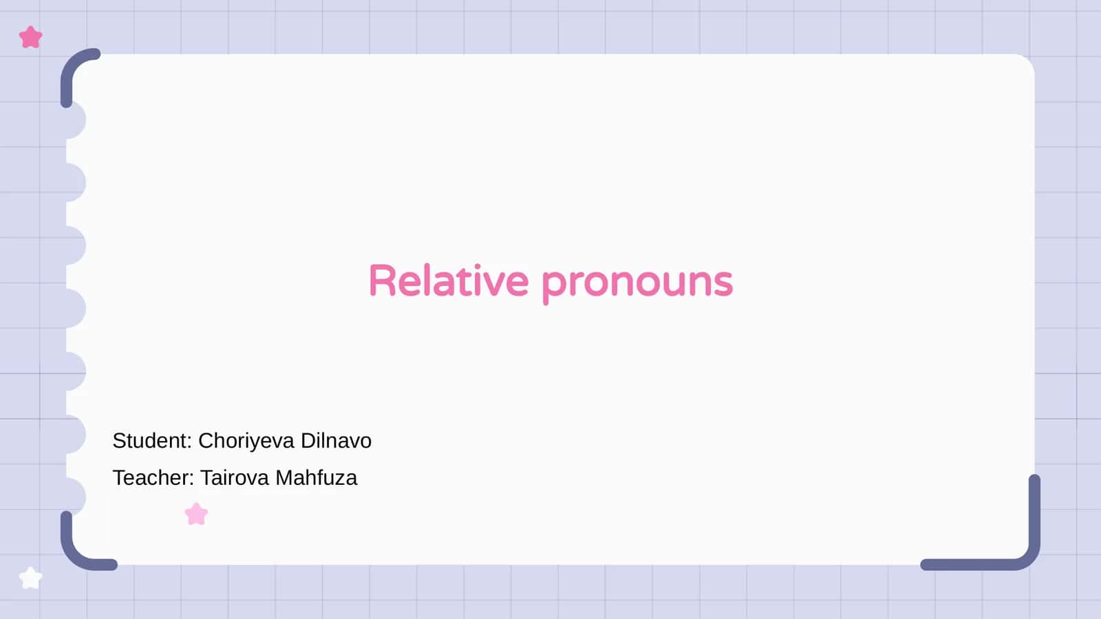 Relative pronouns