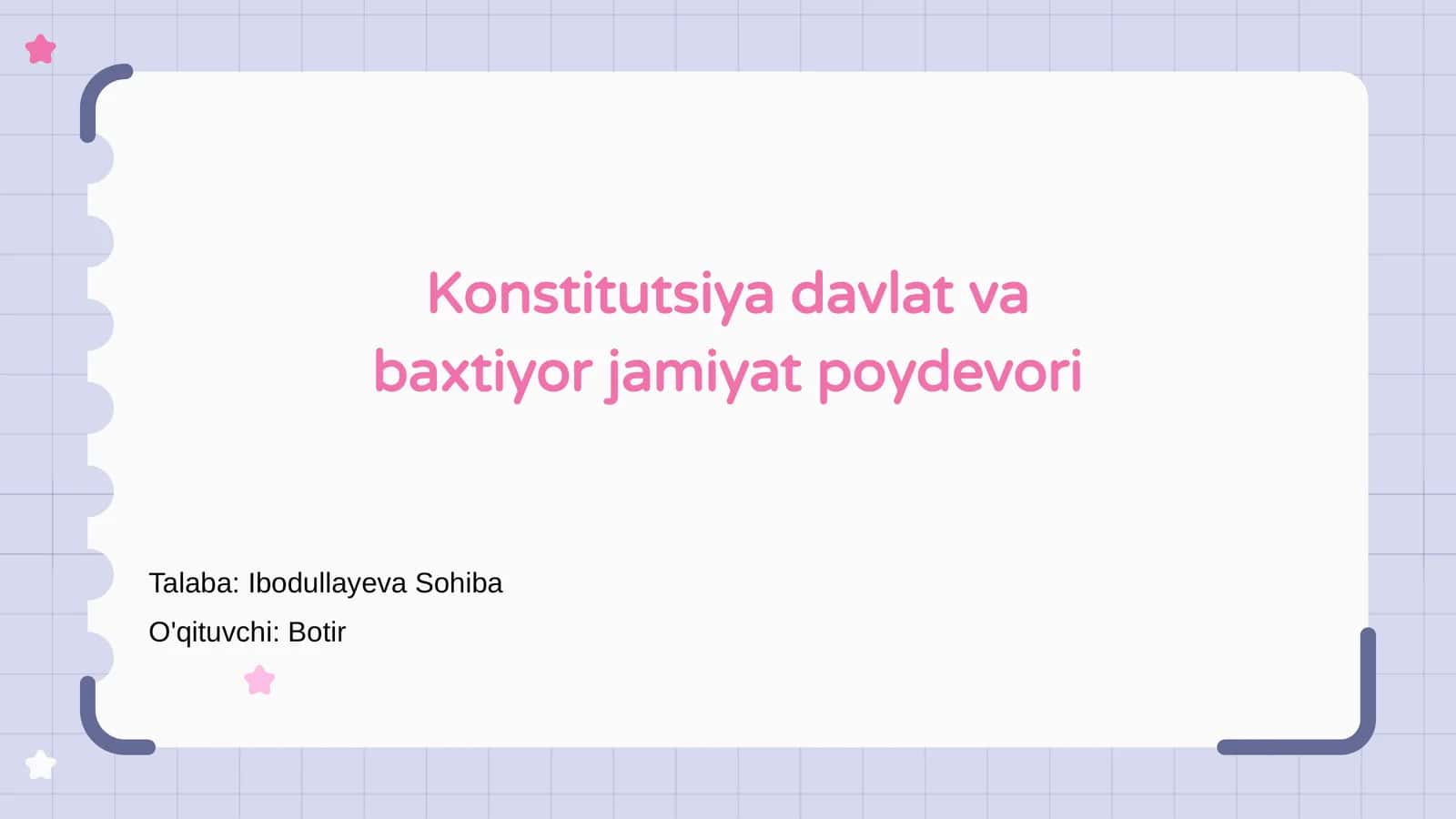 Konstitutsiya davlat va baxtiyor jamiyat poydevori