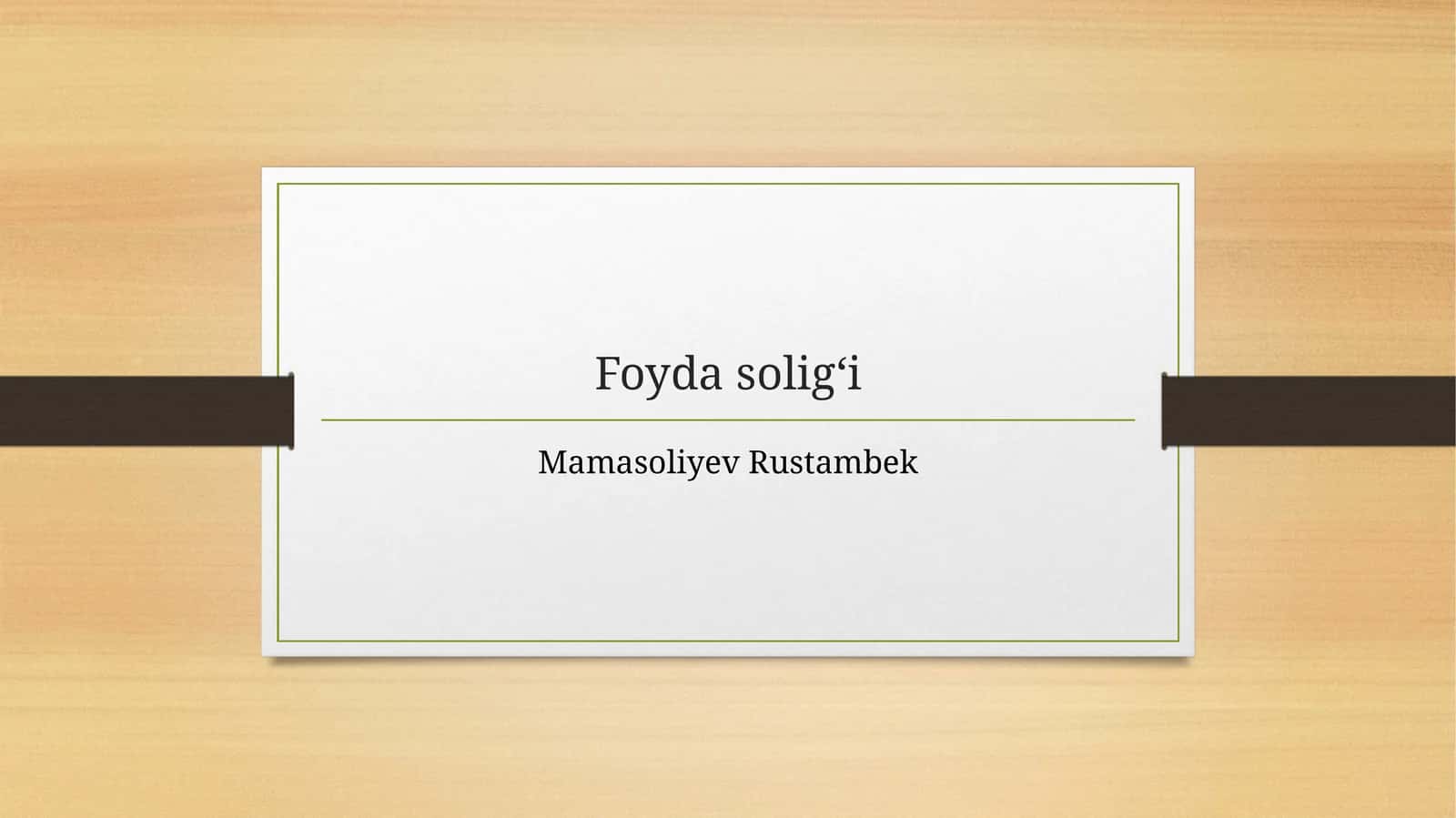 Foyda soligʻi