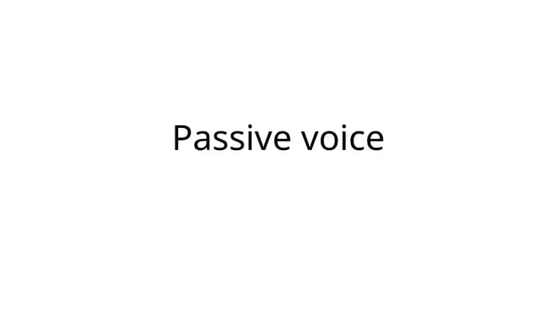 Passive Voice
