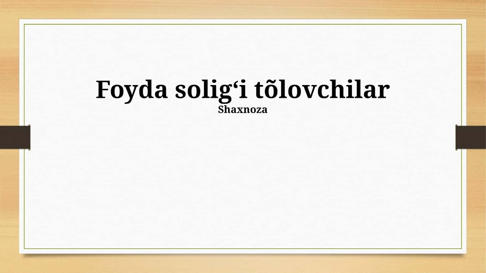 Soliq deklaratsiyasini to'ldirish