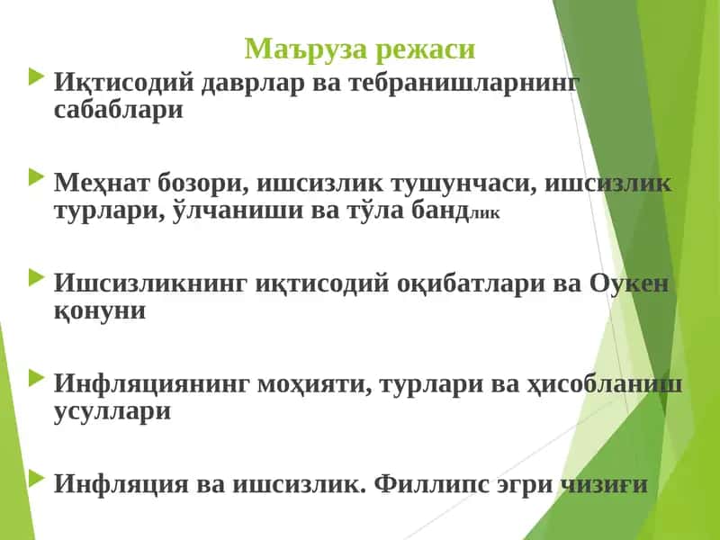 Инфляция ва ишсизликнинг иқтисодий оқибатлари