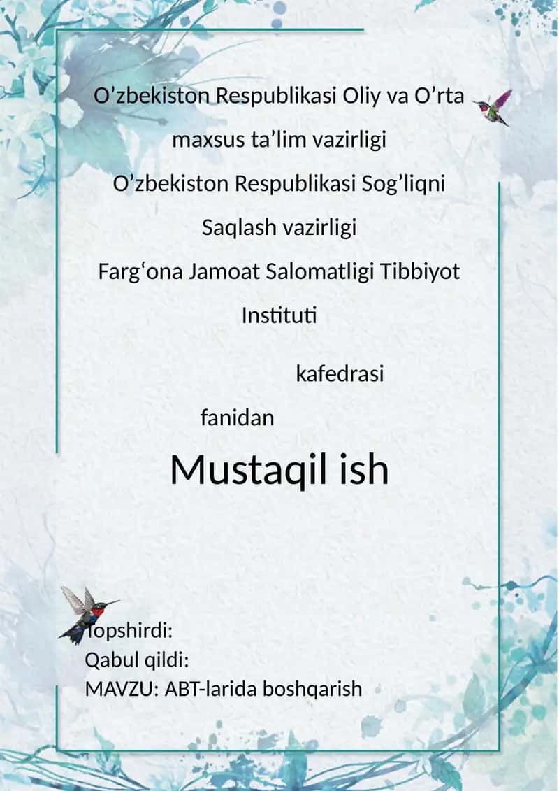 ABT-larida boshqarish yechimlarini optimallashtirish