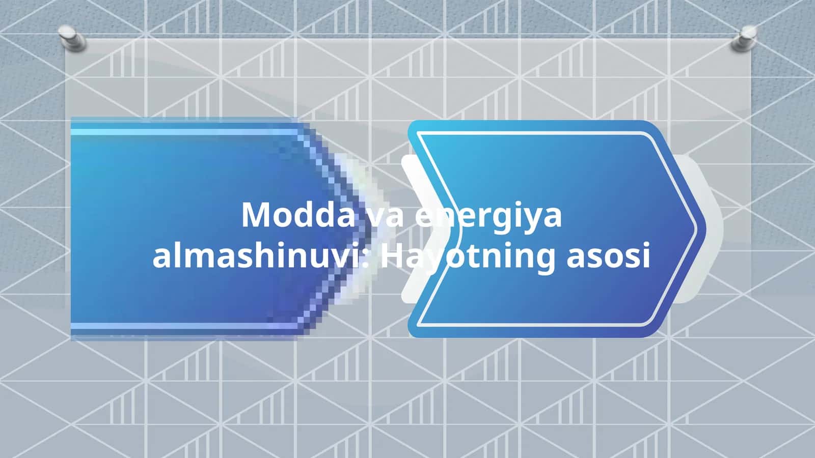 Modda va energiya almashinuvi: Hayotning asosi