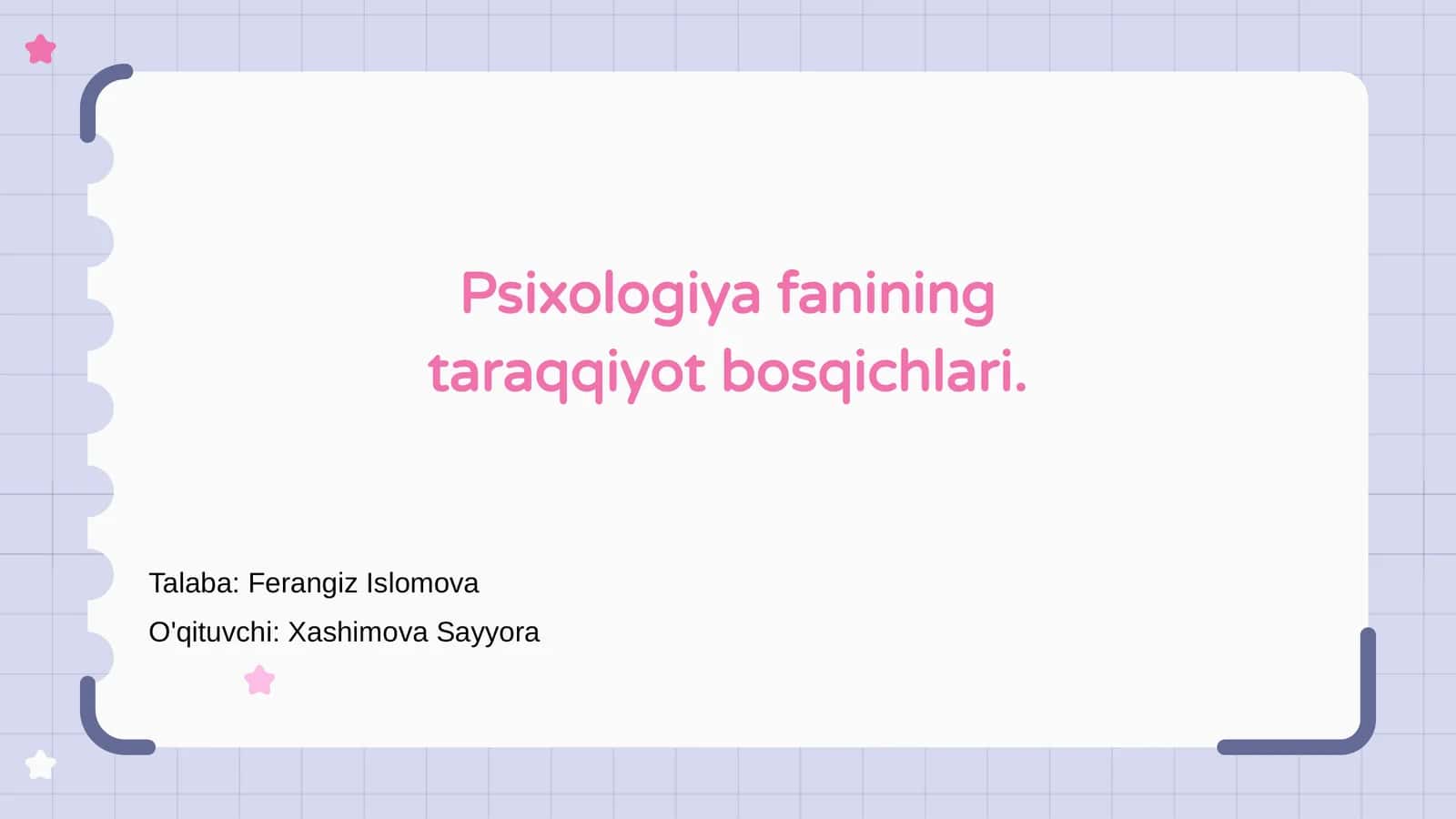 Psixologiya fanining taraqqiyot bosqichlari