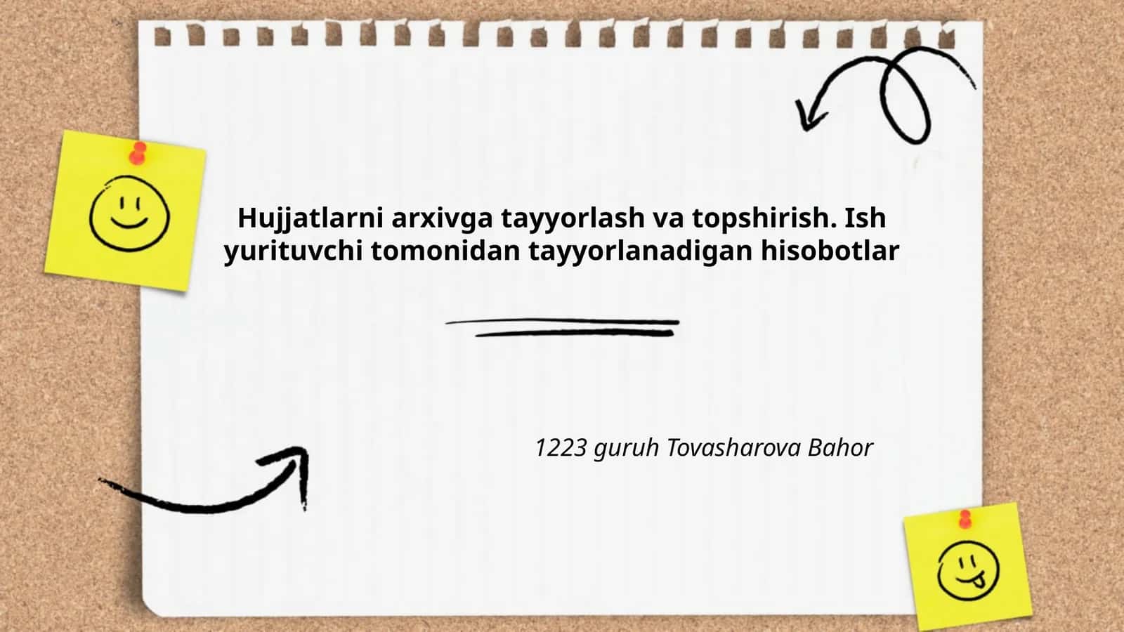 Hujjatlarni arxivga tayyorlash va topshirish