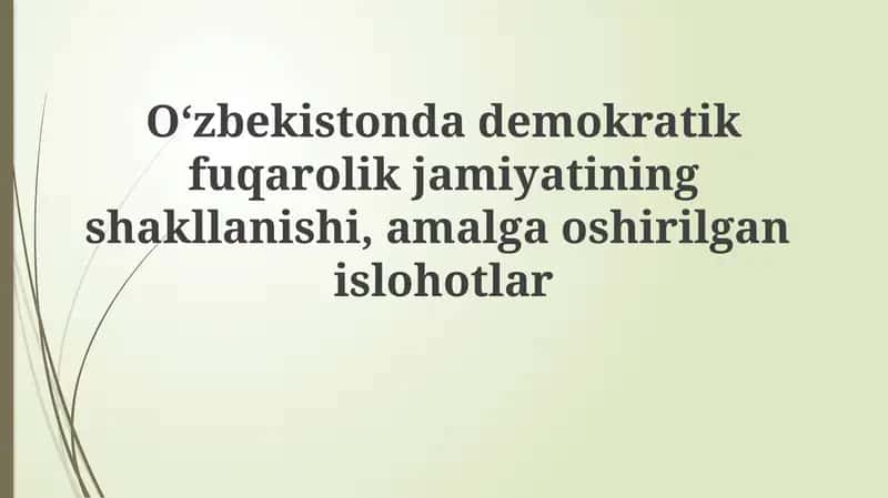 Fuqarolik Jamiyatining Shakllanishi